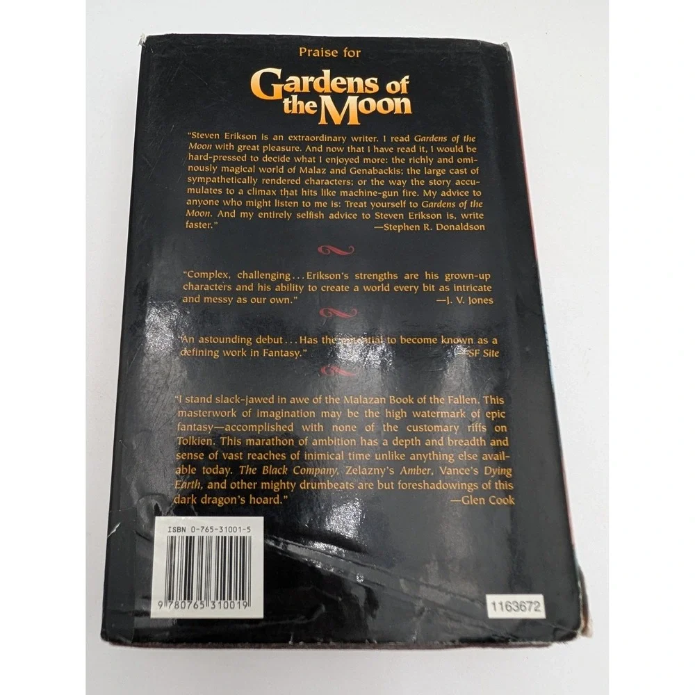 Gardens of the Moon Steven Erikson Hardcover Malazan Book One 1999 Tor